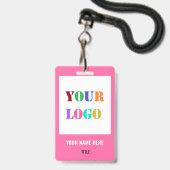 Logo oder Foto Name Info Geschäft Badge Beispiel h Ausweis (Rückseite mit Lanyard)