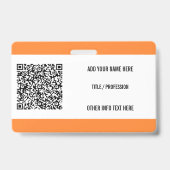 Logo oder Foto und QR-Code Namensschild Beispiel Ausweis (Rückseite)