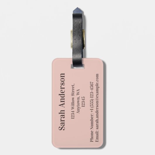 Logo oder QR-Code Hübsch rosa geometrisches Muster Gepäckanhänger (Rückseite vertikal)