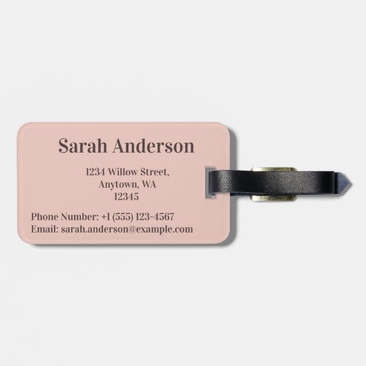 Logo oder QR-Code Hübsch rosa geometrisches Muster Gepäckanhänger (Rückseite horizontal)