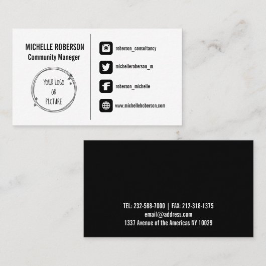 Logo oder Visitenkarte für Social Media (Vorne/Hinten)