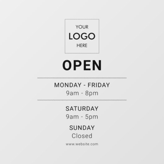 Logo offen Moderne Berufliche Fensterklammern Fensteraufkleber (Blatt)