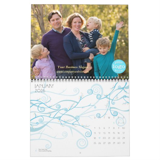 Logo-Office 2026 für benutzerdefinierte Unternehme Kalender (Jan 2026)