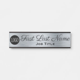Logo Office Door Signieren Eleganter Silver Look Türschild