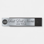 Logo Office Door Signieren Eleganter Silver Look Türschild (Vorderseite )