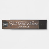 Logo Office Dose Signieren Elegantes Holz-Grain-Lo Türschild (Vorderseite )