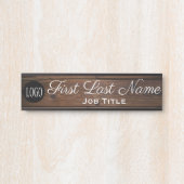 Logo Office Dose Signieren Elegantes Holz-Grain-Lo Türschild (Vorderseite )