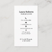 Logo-Ohrmarke Social Media Schwarz-weiß Visitenkarte (Rückseite)