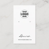 Logo-Ohrmarke Social Media Schwarz-weiß Visitenkarte (Vorderseite)