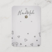 Logo-Ohrring-Display-Karte Grau-Kalligrafie Visitenkarte (Vorderseite)