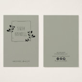 Logo-Ohrsichtkarte ・ Skizzierte Blumenrahmen (Vorne & Hinten)