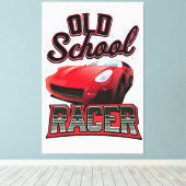 Logo "Old School Racing" Leinwanddruck (Insitu (Holzboden))