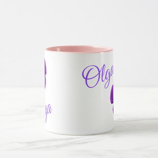 Logo "Olga" mit einer Lila Pansy Tasse (Zentrum)