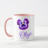 Logo "Olga" mit einer Lila Pansy Tasse (Links)