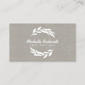 Logo "Olive Branch Wreath" auf der LeinenVisitenka Visitenkarte (Vorderseite)
