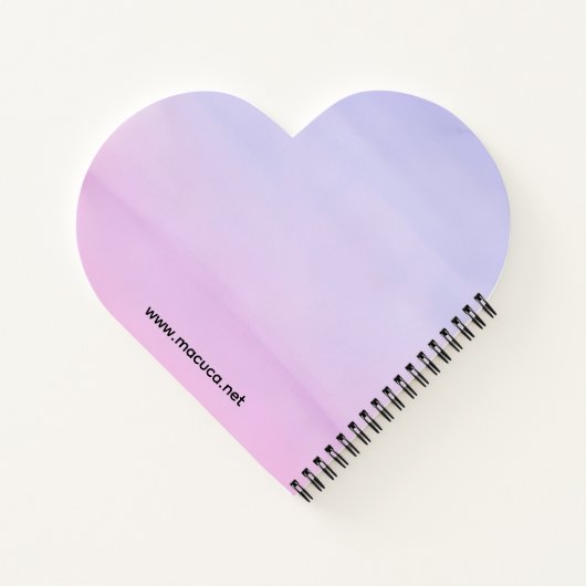 Logo on desert sunset watercolour heart notebook notizblock (Rückseite)