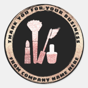 Logo-Online-Kosmetik - Danke, zurück Gold Runder Aufkleber