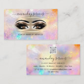 Logo Online Shop Makeup Artist QR Code Holograph Visitenkarte (Vorne/Hinten)