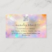 Logo Online Shop Makeup Artist QR Code Holograph Visitenkarte (Rückseite)