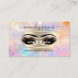 Logo Online Shop Makeup Artist QR Code Holograph Visitenkarte
