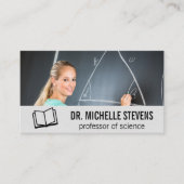 Logo "Open Book" | Math Teacher | Benutzerdefinier Visitenkarte (Vorderseite)