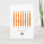 Logo Orange Candles Business Happy Birthday hinzuf Karte (Vorderseite)