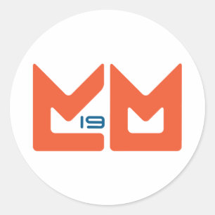 Logo - Orange und Blau Runder Aufkleber