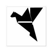 Logo-Origami-Vogelschwarz Permastempel (Design)