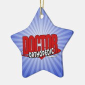 LOGO-ORTHOPÄDISCHER DOKTOR BIG RED LETTERS KERAMIKORNAMENT (Links)