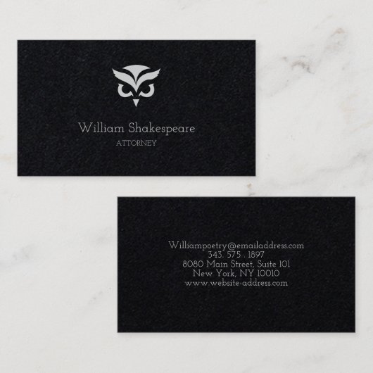 Logo Owl Bird Visitenkarte (Vorne/Hinten)