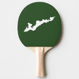 Logo-Paddel der Classic Fishers Island - weiß/grün Tischtennis Schläger