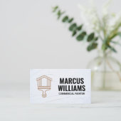 Logo "Paint House Brush" | Stucco - Hintergrund Visitenkarte (Stehend Vorderseite)