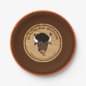 Logo-Papiertafel für die Badass-Bison-Farm Pappteller (Vorderseite)