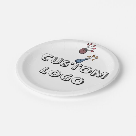 Logo-Papiertafel Pappteller (Schrägansicht)