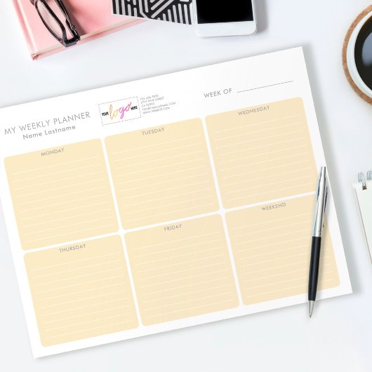 Logo-Pastel Orange Einfache, nicht aktualisierte W Notizblock