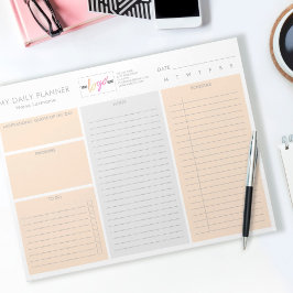 Logo-Pastel Orange Moderner, unmoderner Tagesplane Notizblock