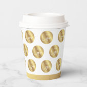 Logo Pattern Faux Gold Company Branded Event Pappbecher (Rückseite)