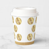 Logo Pattern Faux Gold Company Branded Event Pappbecher (Rechts)