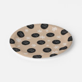 Logo Pattern Unternehmen Weihnachtsschneeflocken Pappteller (Schrägansicht)