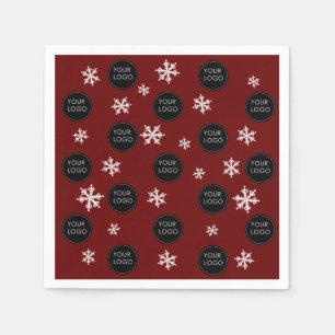 Logo Pattern Unternehmen Weihnachtsschneeflocken Serviette