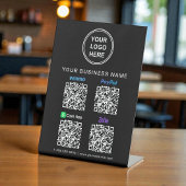 Logo Paypal Venmo CashApp Zelle QR Code Schwarz Sockelschild