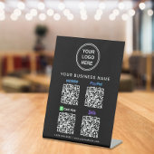 Logo Paypal Venmo CashApp Zelle QR Code Schwarz Sockelschild