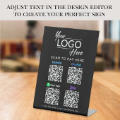 Logo Paypal Venmo CashApp Zelle QR Code Schwarz Sockelschild