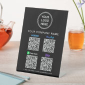 Logo Paypal Venmo CashApp Zelle QR Code Schwarz Sockelschild (In Situ)