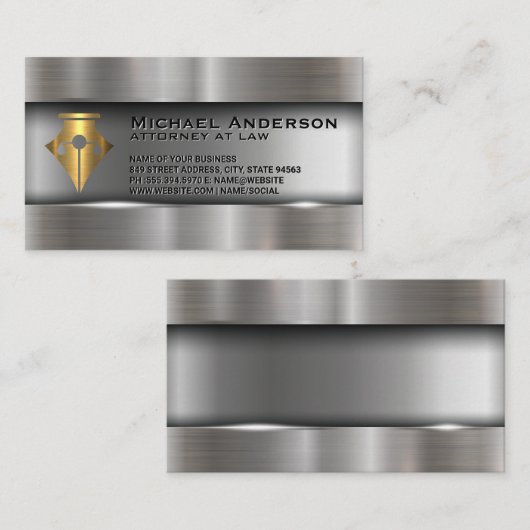 Logo "Pen Justice Scales" | Recht Visitenkarte (Vorne/Hinten)