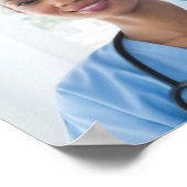 Logo Photo QR Healthcare Clinic Doctor Gray Poster (Ecke)