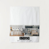 Logo Photo Table Runner Banner Real Estate QR Code Wandteppich (Vorderseite)