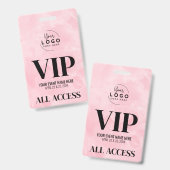 Logo Pink All Access Pass VIP Event Ausweis (Vorder- & Rückseite)