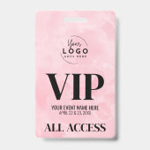 Logo Pink All Access Pass VIP Event Ausweis (Vorderseite)