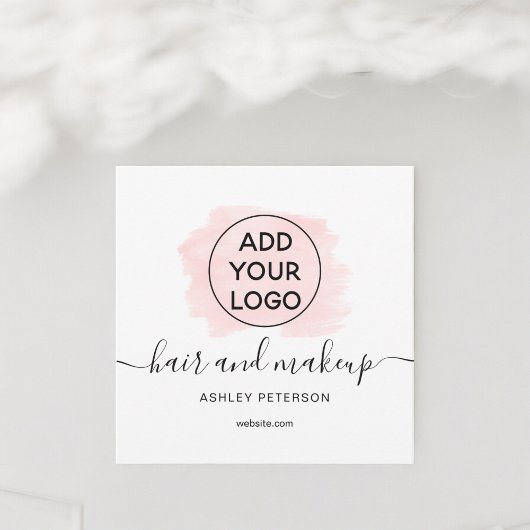 Logo pink brushstroke typography hair makeup einladung